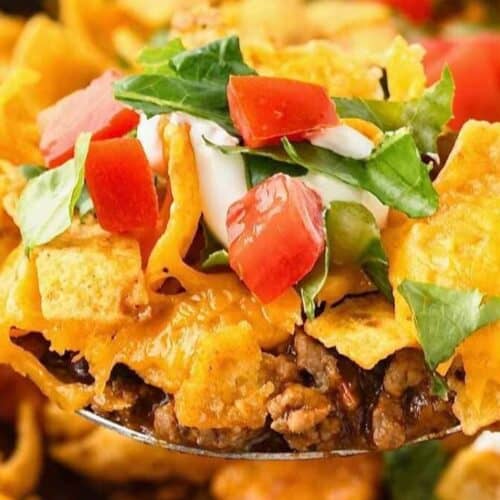 Walking taco casserole.
