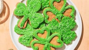Shamrock cookies.