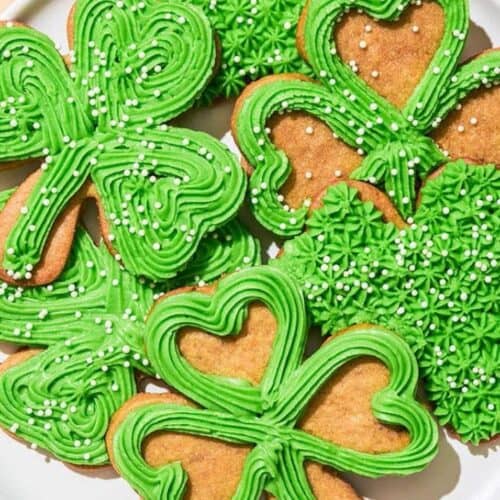 Shamrock cookies.