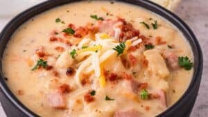 Potato soup with ham.