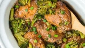 Chicken and broccoli.