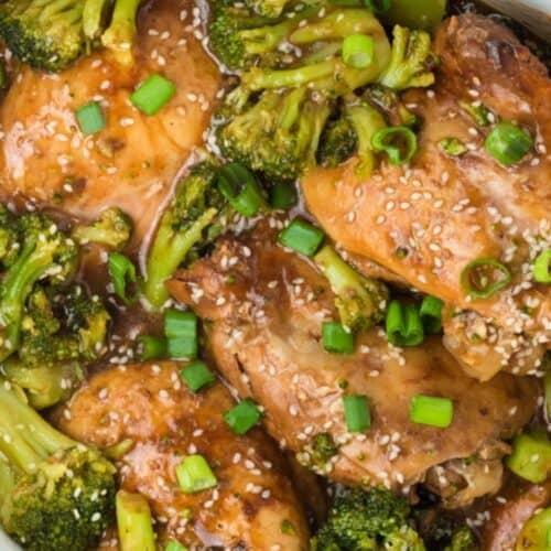 Chicken and broccoli.