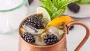 Peach blackberry moscow mule.