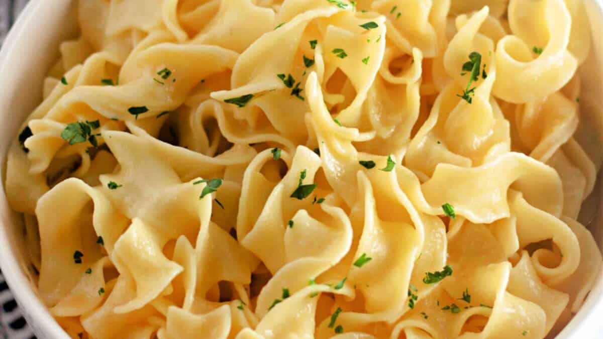A bowl of Amish Noodles.