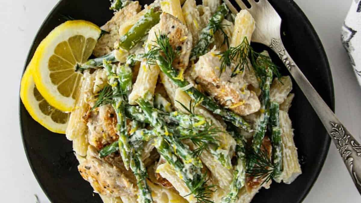 Asparagus and Chicken Pasta.