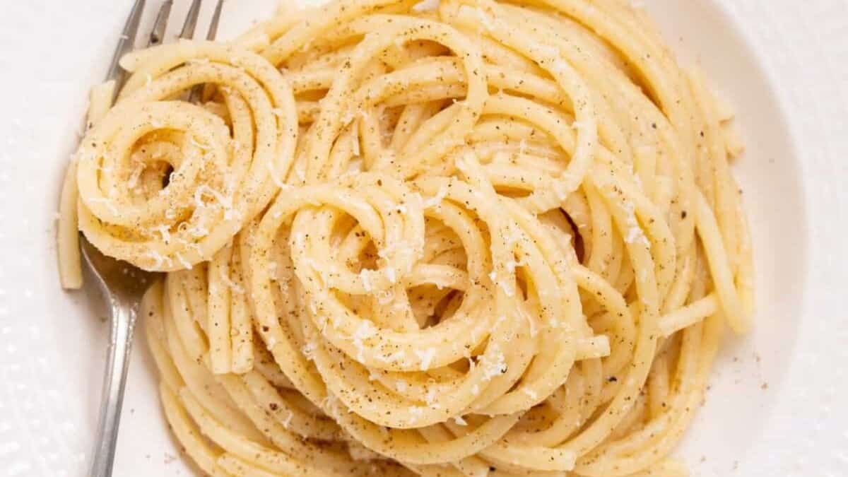 Authentic Bucatini Cacio e Pepe.