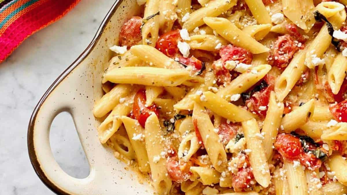 Baked Feta and Tomato Pasta.