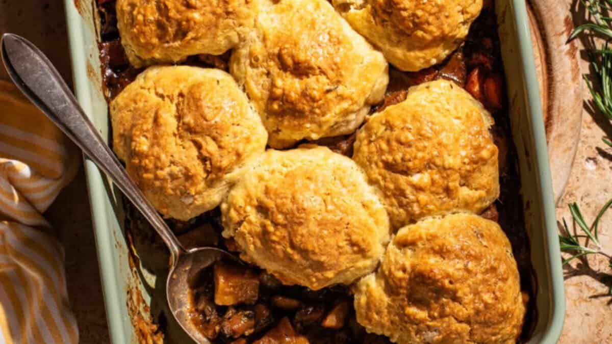 Biscuit Topped Vegetarian Pot Pie.