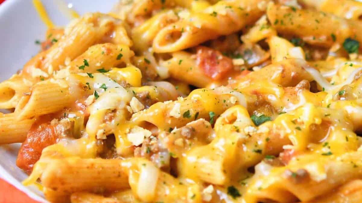 Cheesy Taco Pasta.