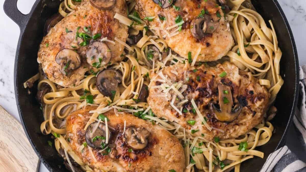 Chicken Marsala Fettuccine.