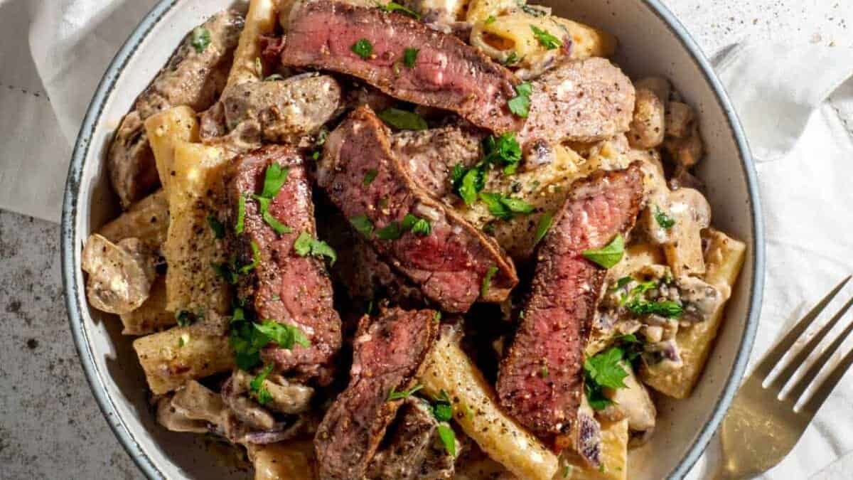 Creamy Steak Pasta.