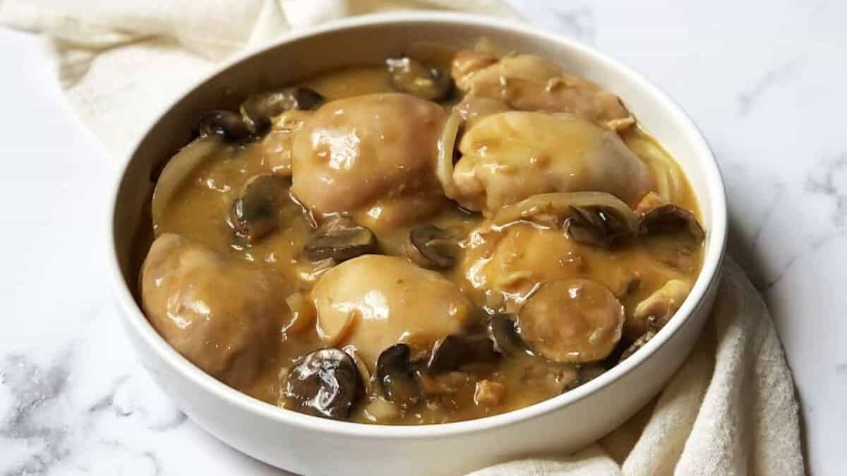 Crockpot Smothered Chicken Thighs.