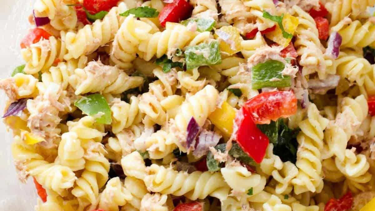 Easy Tuna Pasta with Mayo.