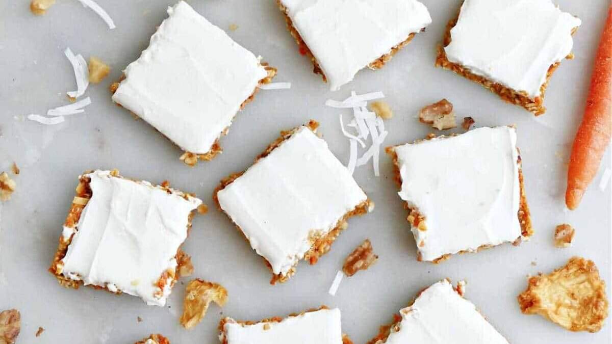 Healthy Carrot Cake Bars.