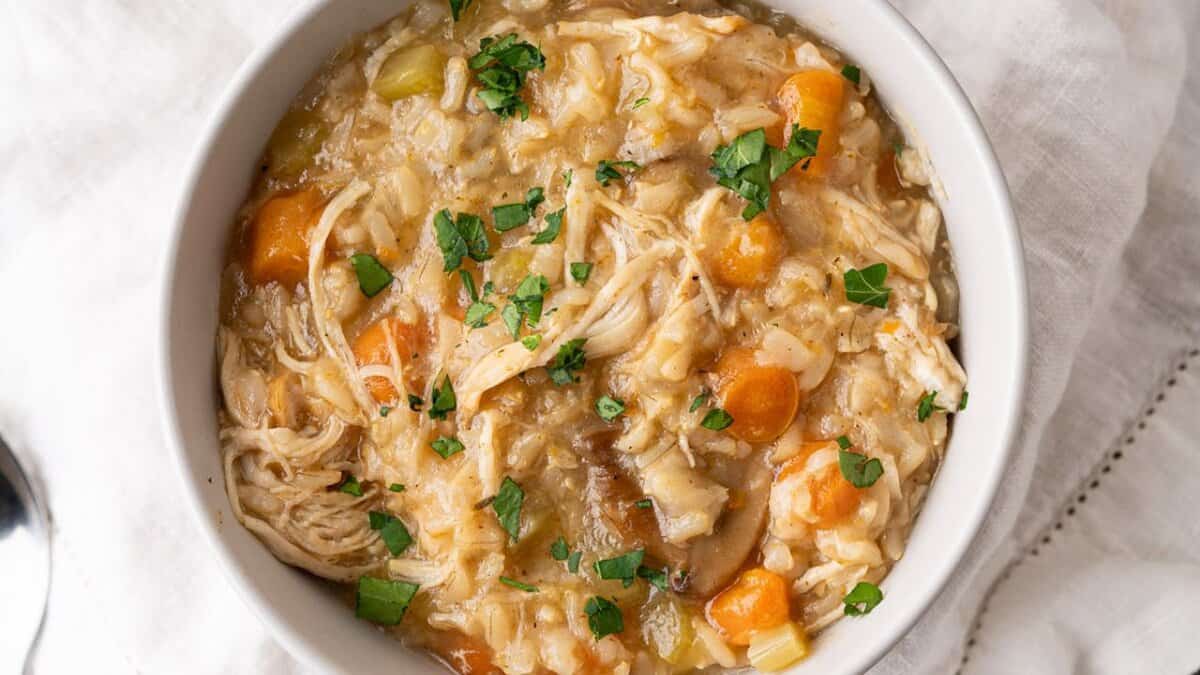 Instant Pot Chicken and Rice Soup.