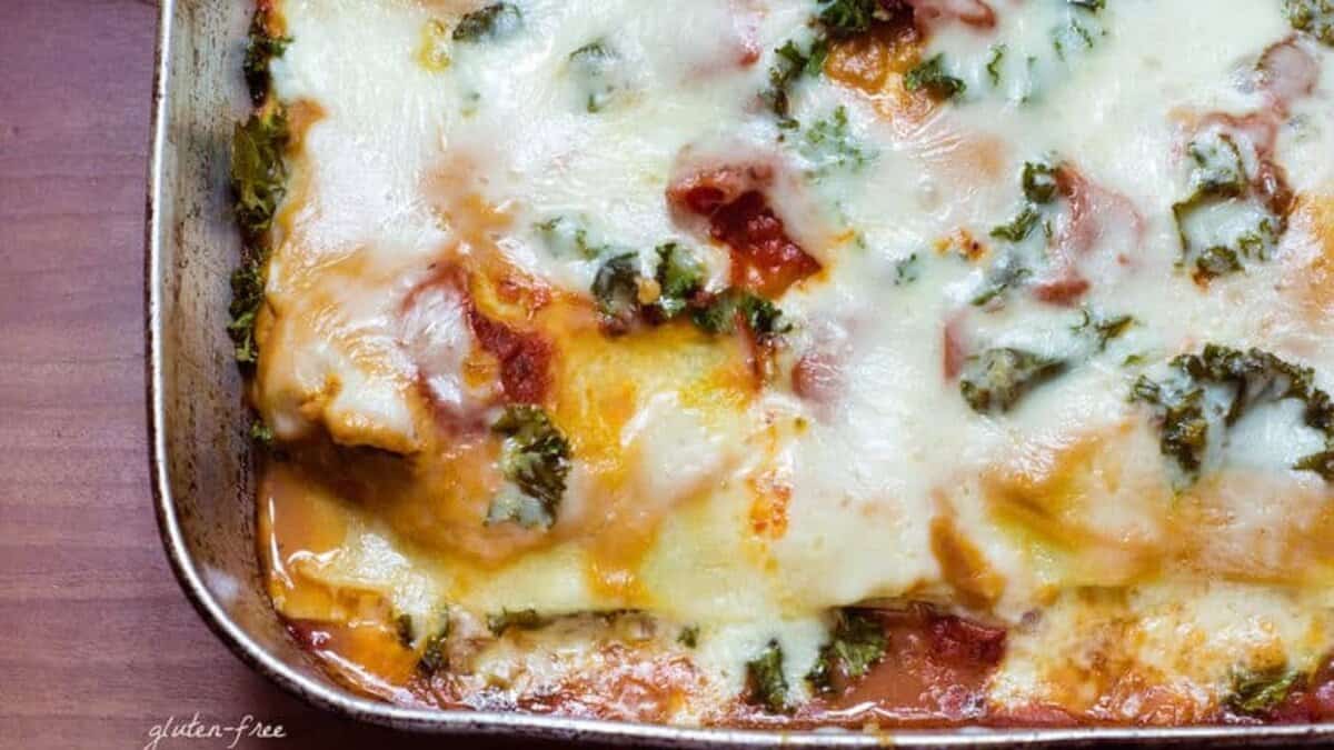 Kale + Sweet Potato Veggie Lasagna.