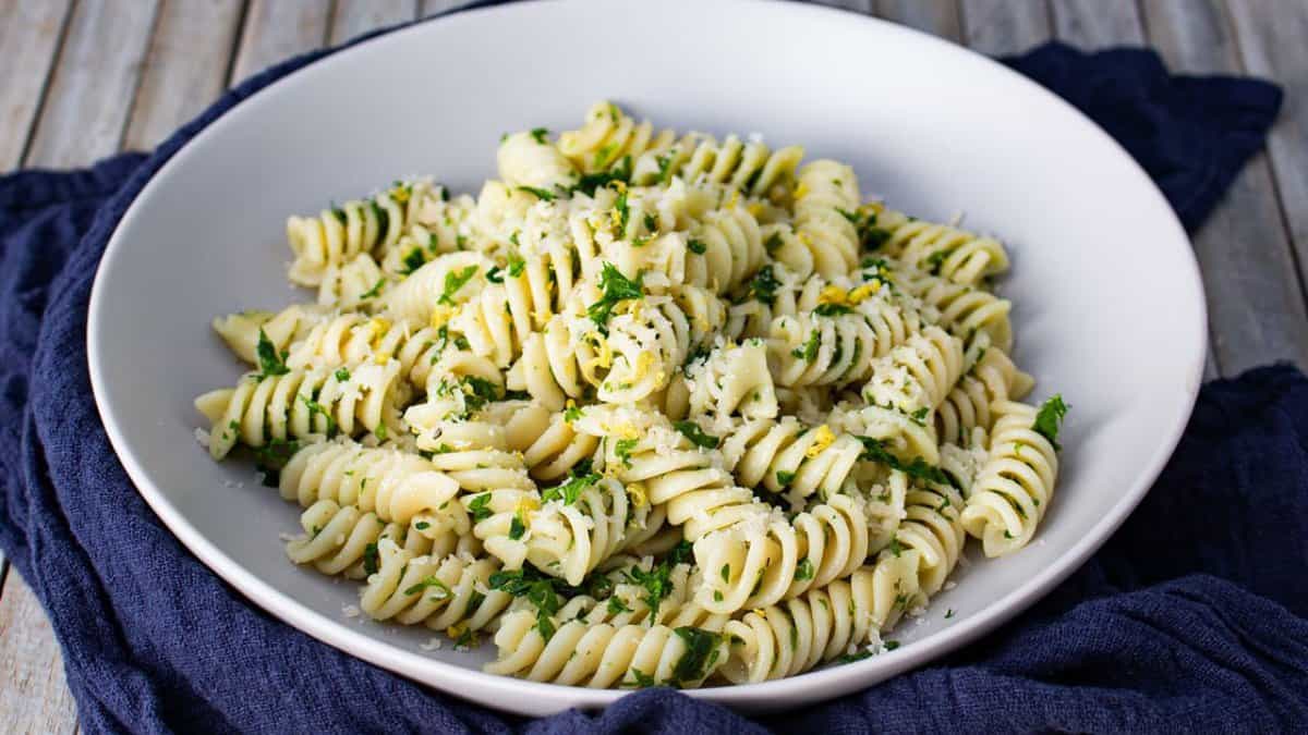 Olive Oil Lemon Parsley Pasta.