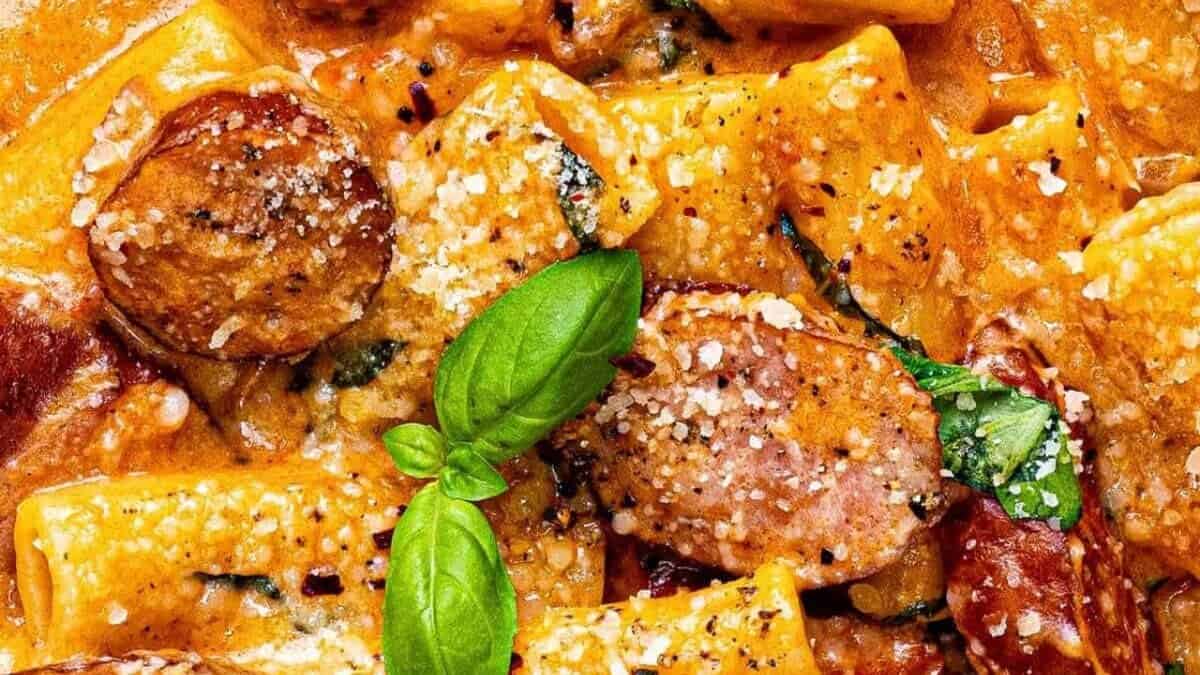 One Pot Kielbasa Pasta.