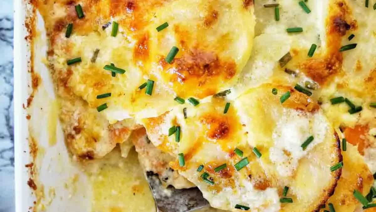 Potato And Sweet Potato Bake.