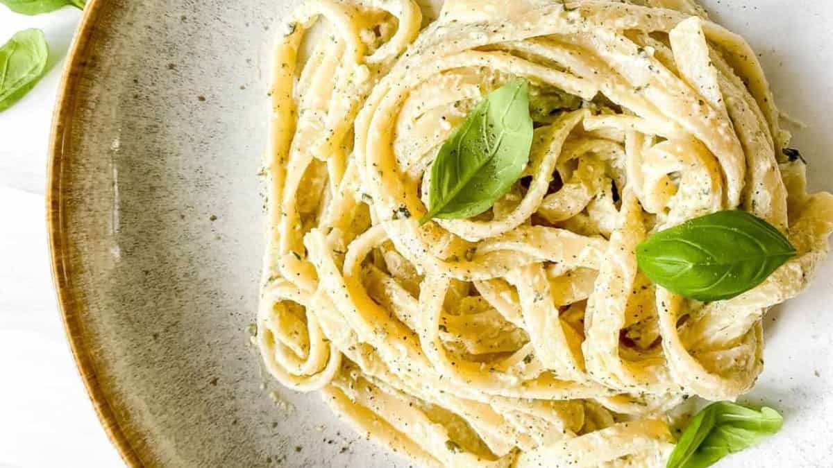 Ricotta Pesto Pasta.