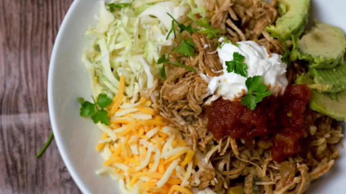 Slow Cooker Chicken Burrito Bowl.