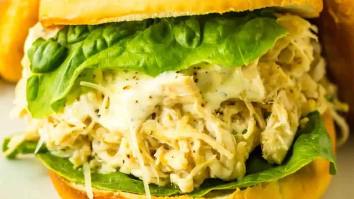 Slow Cooker Chicken Caesar Sandwiches.