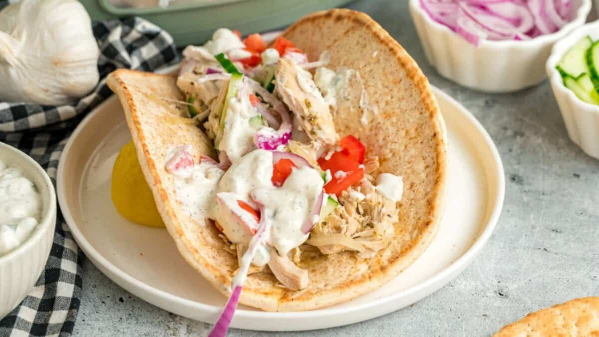 Slow Cooker Chicken Gyros.