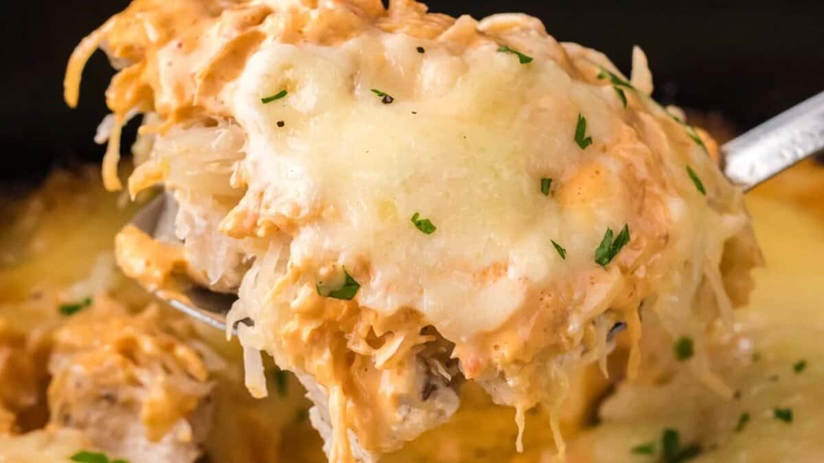 Slow Cooker Chicken Reuben Casserole.