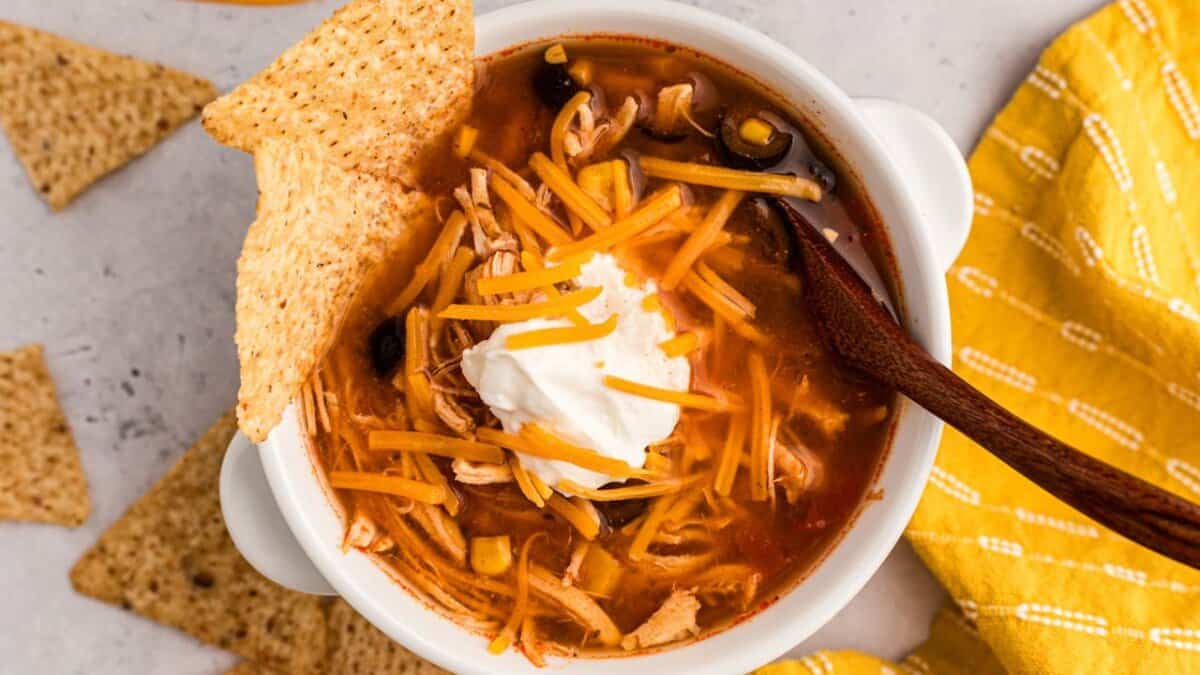 Slow Cooker Chicken Taco Soup.