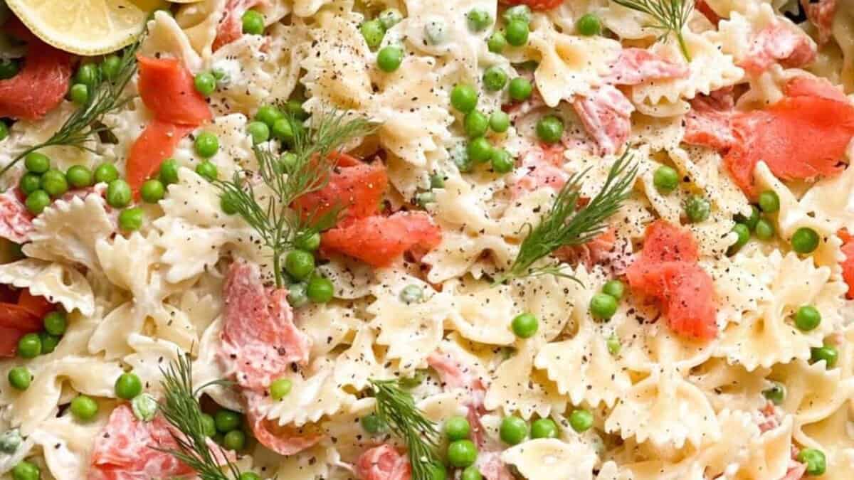 Smoked Salmon Crème Fraîche Pasta.