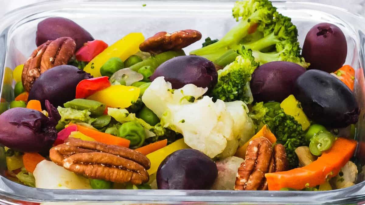 Steamed Vegetable Salad Lunch Box.