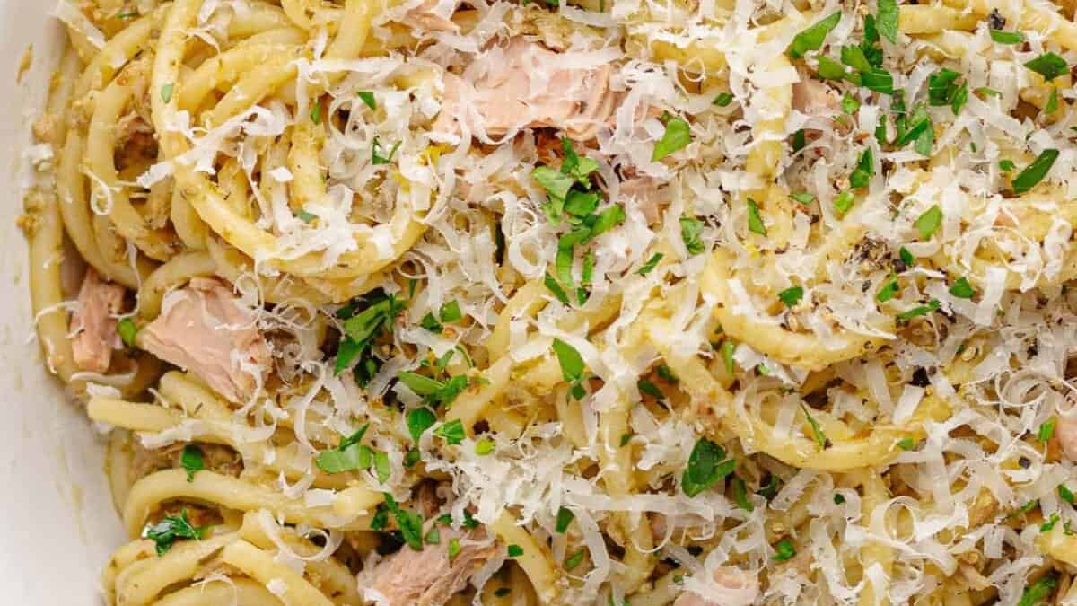 Tuna Pasta With Pesto.