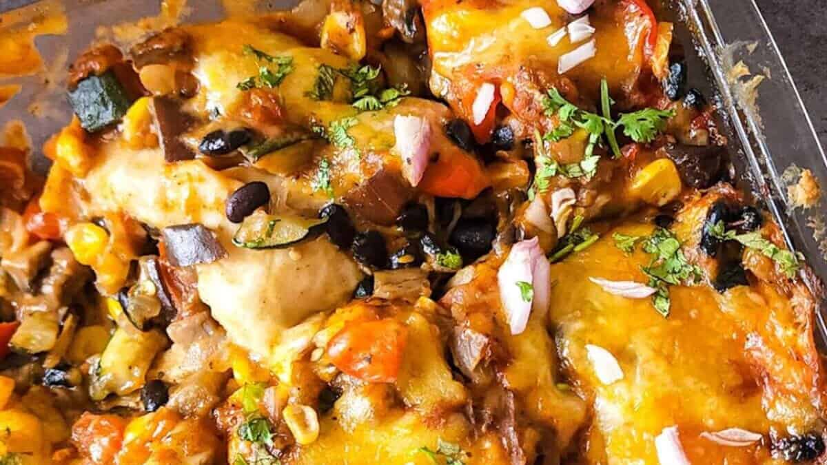 Vegetable Enchilada Casserole.