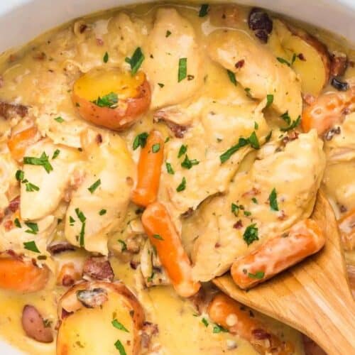 Creamy ranch chicken and potatoes.