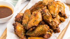 BBQ chicken wings.