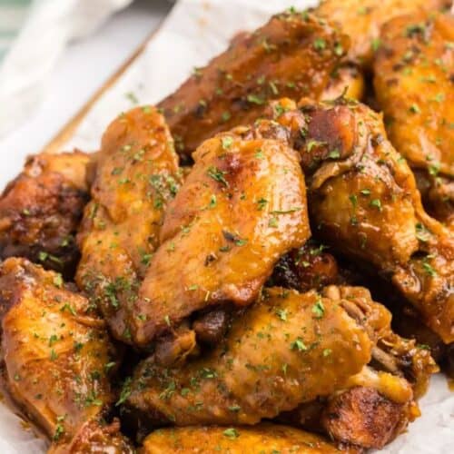 BBQ chicken wings.