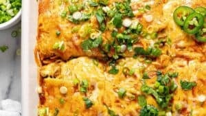 Chicken enchilada casserole.