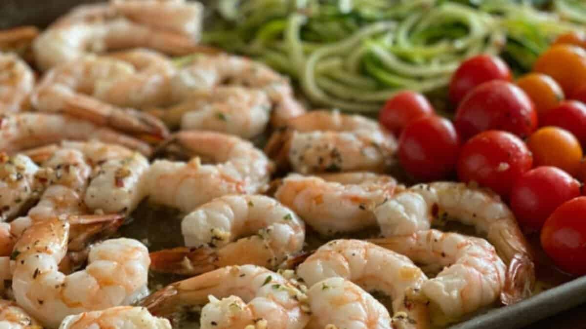 Baked Sheet Pan Shrimp Scampi.