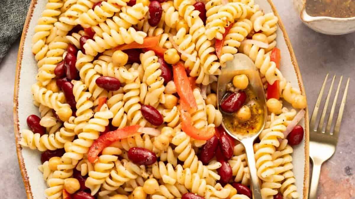 Bean Pasta Salad with Italian Dressing.