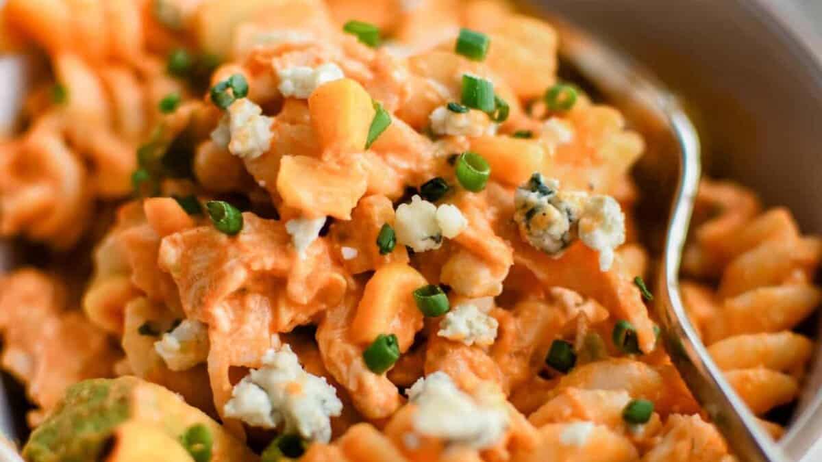 Buffalo Chicken Pasta Salad.