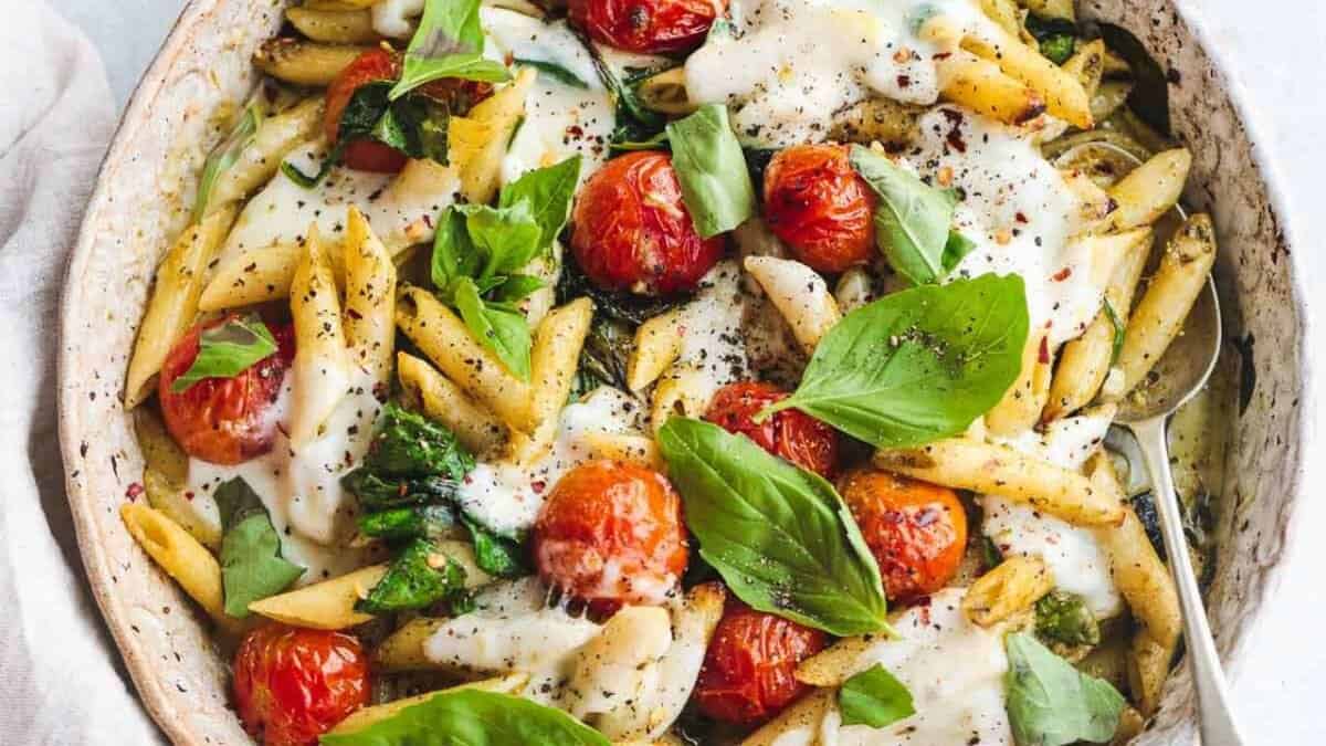 Caprese Pasta Bake.