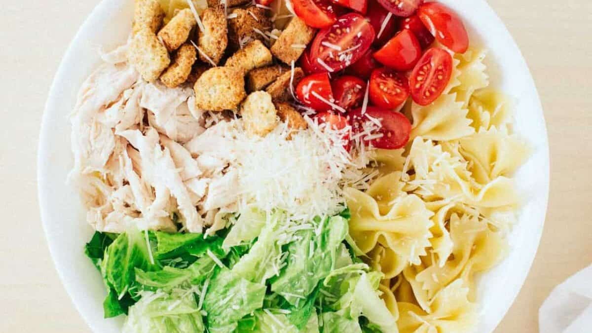 Chicken Caesar Pasta Salad.