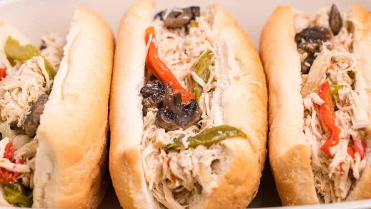 Chicken Philly Cheese Steaks.