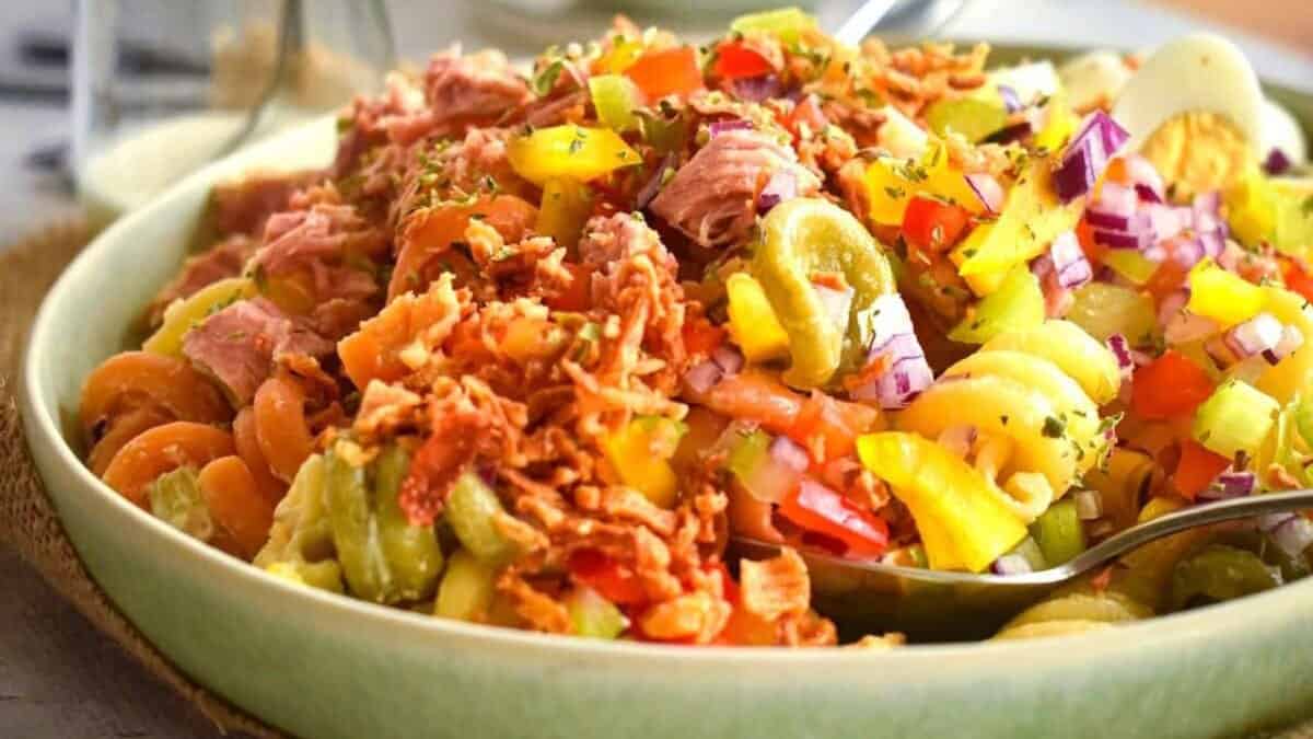Cold and Creamy Tuna Pasta Salad.