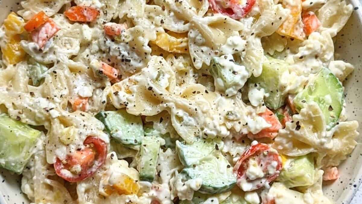 Creamy Cottage Cheese Pasta Salad.