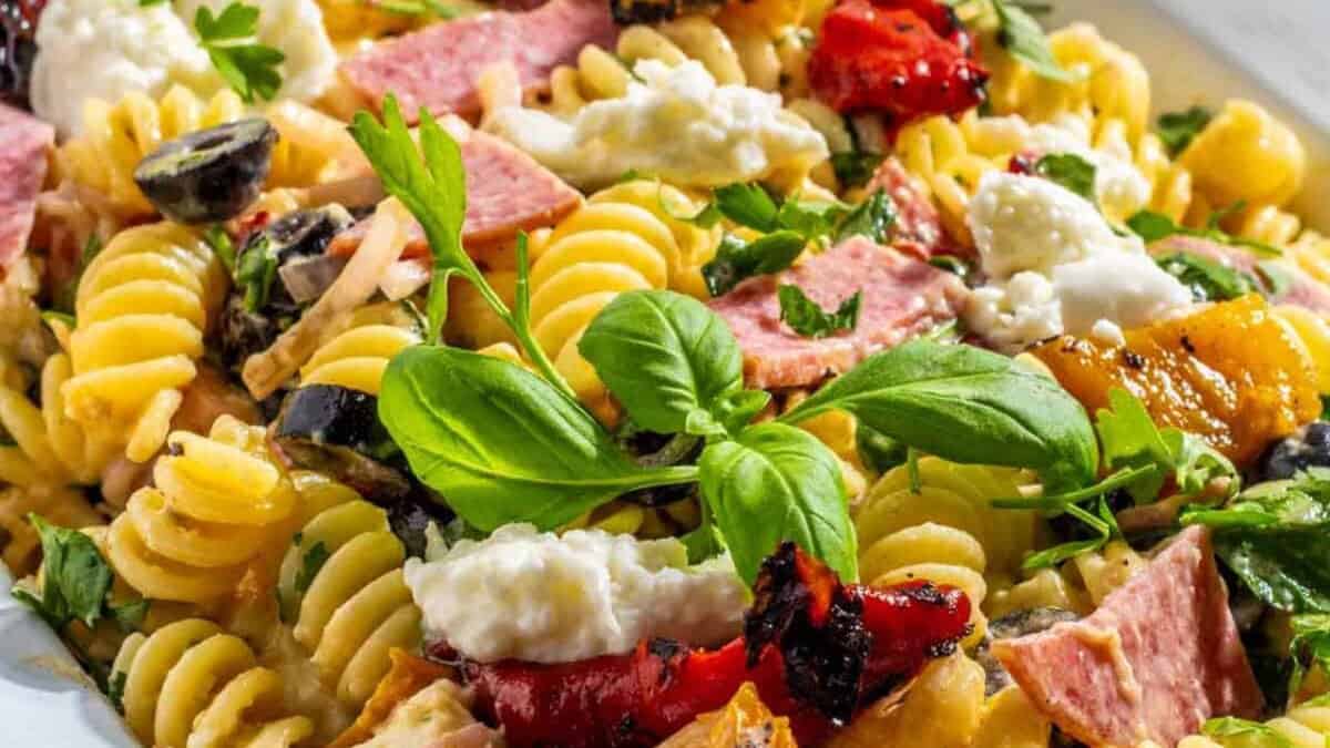 Creamy Italian Pasta Salad.