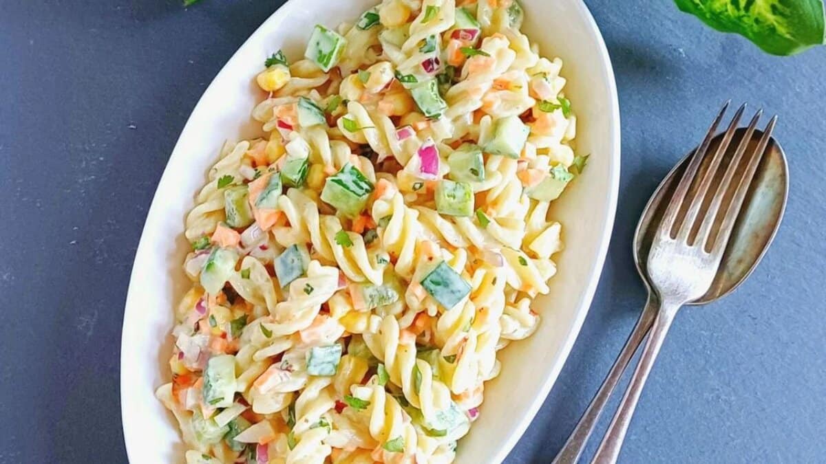 Creamy Vegetable Pasta Salad.