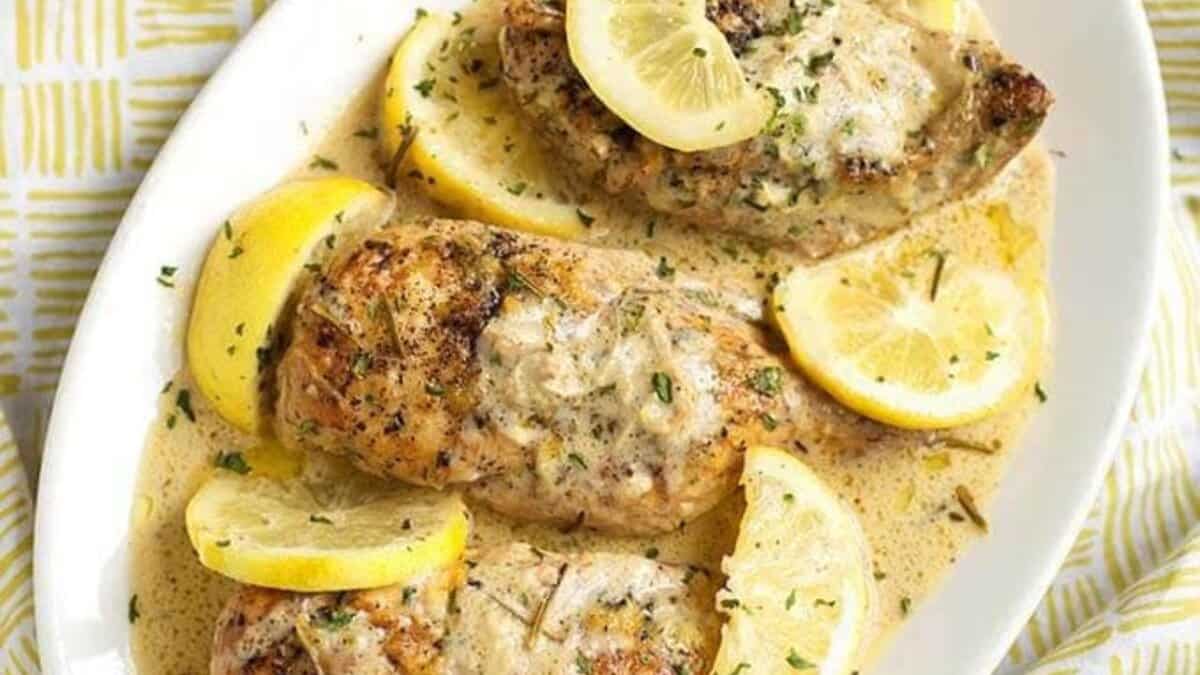 Crock Pot Creamy Lemon Chicken Breasts.