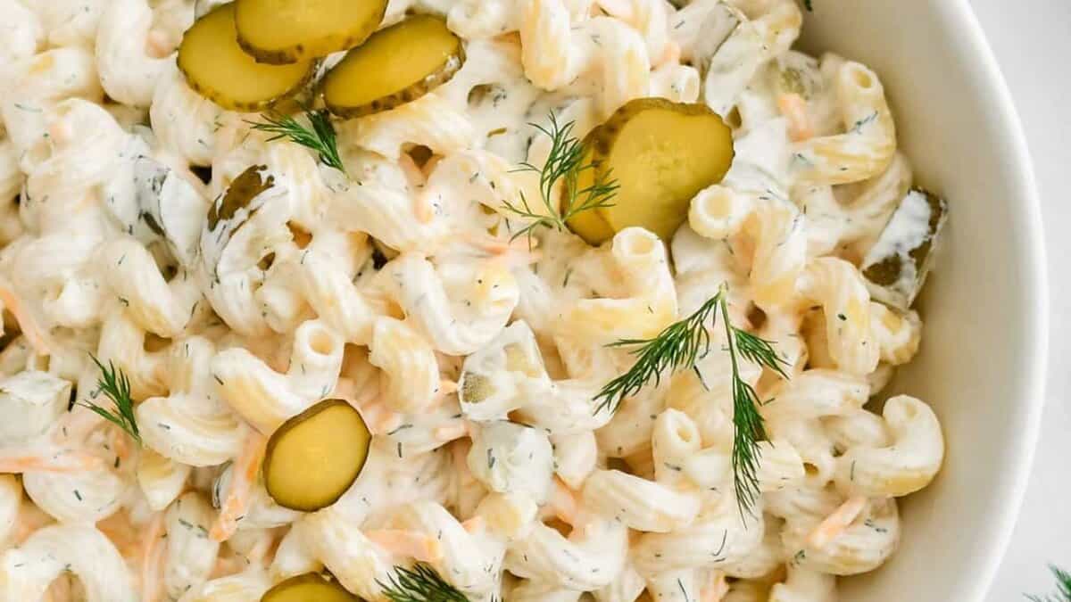 Dill Pickle Pasta Salad.