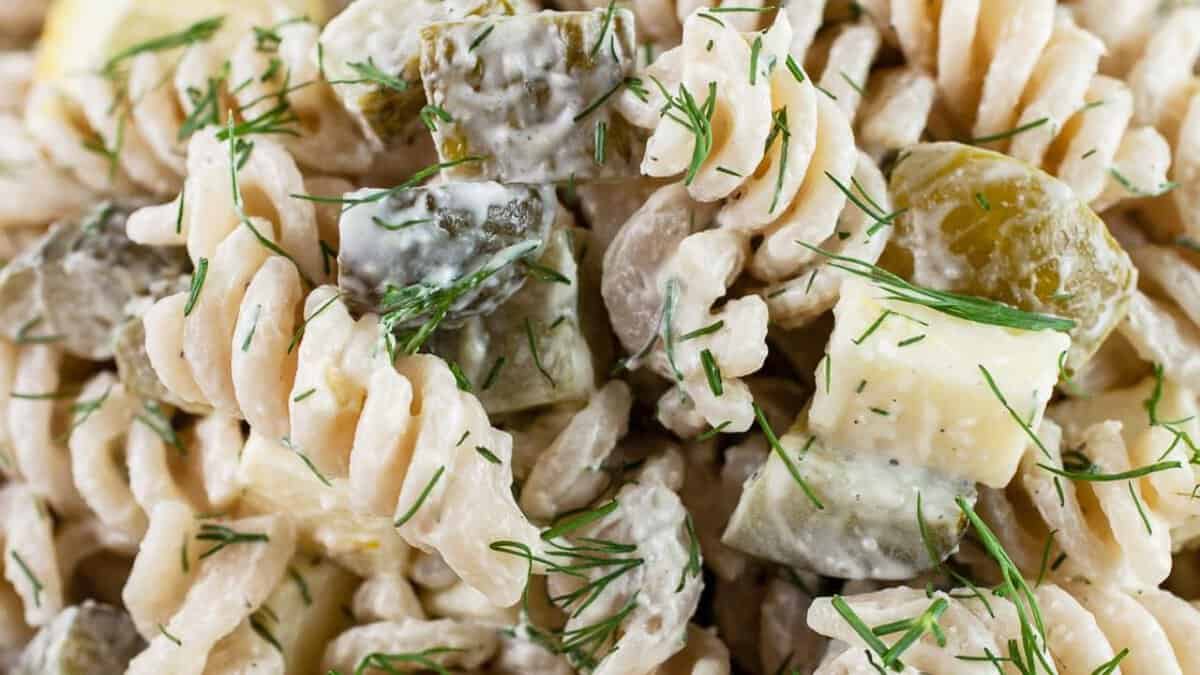 Dill Pickle Pasta Salad.